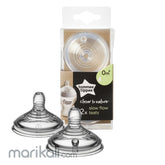 Tommee Tippee - Tommee Tippee Closer to Nature Teats 0m+ Slow Flow 2pk - Mari Kali Stores Cyprus